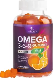 Omega 3 6 9 Vegan Gummies - Triple Strength Omega 3 Supplement Essential Oil Gum