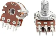 NEW LON0167 2 Pieces B20K Type B 20K Ohm 6 Terminal Double Linear Rotary Taper Potentiometer(2 Stück B20K Typ B 20K Ohm 6 Doppel-Linear-Drehkegel-Potentiometer