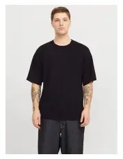 [Jack & Jones] Jjeemil Knit Short Sleeve Tee in Black