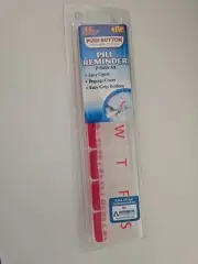 Ezy-Dose Pill Reminder Container 7 day XL Push Button Red