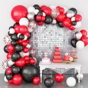 Red Black White Balloons+Balloon Garland Arch Kit Birthday Wedding Party Decor