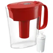 Brita Water Filter Pitcher for Tap and Drinking Water with 1 Standard Filter Red