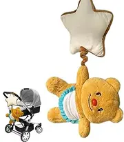 Baby Stroller Rattle Toy | Butter Bear Plush Pendant Bell with Star Carseat Rattle,Soft Sensory Toy Chime Activity Music Box for Stroller