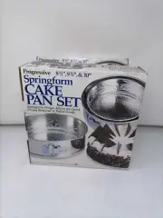 Vintage Progressive Set Of 3 Springform Cake Pans Sizes 8 1/2”, 9 1/2” 10”