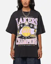 [MITCHELL & NESS] Mitchell & Ness Los Angeles Lakers Pinnacle T-shirt Faded Black - Size XL XL Faded Black