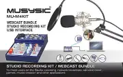 MUSYSIC Studio Recording/Webcast Kit, 4-Channel Mixer w/ USB Interface MU-M4KIT