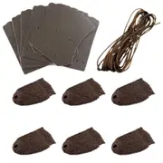 Thick Quality Deluxe Cotton Pool Snooker billiard Table Pockets BROWN Nets, Stitching Cord & Brown LEATHERS