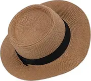 [JEWEDECO] Straw Sun Hat Straw Tumbler Hats for Men The Hat Sun Hats for Women Wide Brim Summer Hat for Women Straw Hats for Women Women's Sun Hat Womans Hats Ladies Summer Hats Khaki Grass