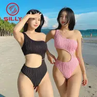 在飛比找蝦皮商城優惠-新款韓版連身泳衣女性感鏤空露背單肩高級時尚溫泉沙灘比基尼
