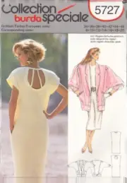 Burda 5727 Sewing Pattern, Jacket and Dress, Size 8-20, Uncut