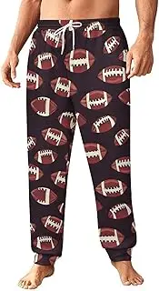 [Generic] Men's Sweatpants, Grid of Football and Flag-37, Polyester Joggers, Sweatpants Jogging Pants for Workout Running