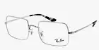 New Ray-Ban Rectangle Reading Glasses RB 1969V 2501 54-19 Silver Frames Readers