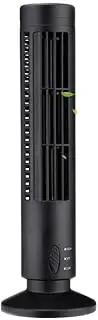 Bladeless Tower Fan, Quiet Portable Desk Fan with 2 Speeds, USB Powered for Home Bedroom Office (Black)