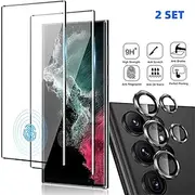 2 Sets Screen Protector Camera Lens Protector For Samsung Galaxy S24 Ultra Plus S23 S22 S21 S20 Plus Ultra Note 20 Ultra 10 Plus S25 Ultra Tempered Glass 9H H