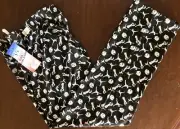 GK DANCE BEACH LOUNGE PANTS LADIES LARGE COTTON WHITE “CHEER” PRINT Sz AL NWT!