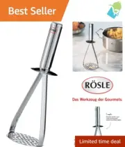 Chic Satin-Finish Potato Masher in Stainless Steel - Effortless Mashing Tool