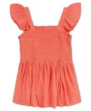 Speechless Square Neck Flutter Sleeve Smocked Top Big Girls XL Coral Pullover