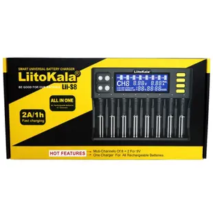 LiitoKala   四通道 lii-S8 8槽18650 9V 鋰電池鎳氫充電器