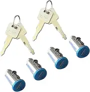 ADCCH Set of 4 Roof Bar Rack Box Barrel Locks & 4 Keys Fits Compatible for Thule, Halfords Roof Bars & Cycle Carriers