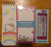Hello Kitty Set Of 3 Notepads And A Pack Of Gel Pens
