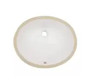 cadeninc 18" x 15" White Ceramic Oval Undermount Bathroom Sink with Overflow