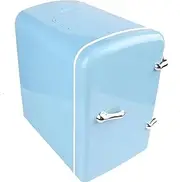 [MegLob] 4L Portable Retro Refrigerator, Powerbank Outdoor Car Camping Fridge, 6 * 330Ml Cans Cooler, Travel Breast Milk Medicine Skin Care Product Freezer,Blue
