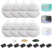 16 Set Cat Water Fountain Filters, Hantoc Replacement Pet Water Fountain Filters 8pcs Activated Carbon Filter & 8pcs Foam Sponge for 2.5L Cat Fountain Apetgo-3 ‎F-016B Cat Fountain with Active Carbon