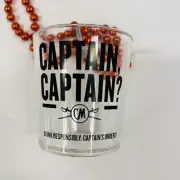 Mardi Gras Bead Necklace Captain Morgan Shot Glass New Orleans 19 Inches