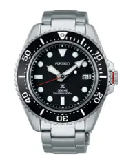 Seiko Prospex Solar Silver and Black Men's Diver's Watch SNE589P