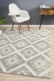 Rug Culture Silver & Ivory Soft Vintage Look Rug