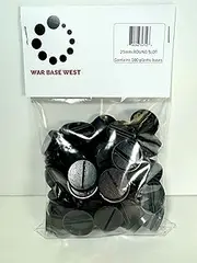 Lot of 100 25mm Round Slot Bases for Warhammer 40k & AoS Games Workshop Wargame Bitz