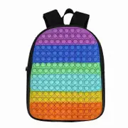 POP It Backpack Anime real Rainbow Color Push Bubble Teenager Laptop Pink Book Bag Schoolbags Funny Family Game rainbow black 16 Inches