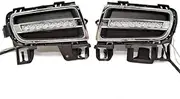 2Pcs LED Daytime Running Light Fog Lamp Cover DRL Dynamic Yellow Turn Signal Light for Mazda 6 Mazda6 2006 2007 2008 2009-White