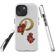 For iPhone 15 Plus Case, Shielding Cover, Letter P