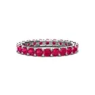 Ruby 2.21 ctw* (3.00 mm) Womens Eternity Ring Stackable 14K White Gold JP:74394