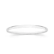 Silver 61x4mm Half Round Solid Bangle