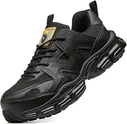[KOIFISH] Safety Shoes Women's Lightweight Work Shoes Non-Slip with Steel Toe Cap Sporty Breathable Protective Shoes