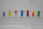 7 NEW LEGO DISPLAY BOTTLES, TRANS-PURPLE, ORANGE, RED, GREEN,BLUE,YELLOW,CLEAR