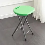 Foldable Stool for Adults, Portable Plastic Folding Chair, Folding Bar Stool with Non-Slip Feet for Kitchen Bathroom Living Room Assembly Free(Light Green)