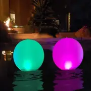 2 PACK Remote Operated Floating Pool Lights Inflatable Solar Glow Globe Balls