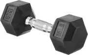 Basics Rubber Hex Dumbbell Hand Weight for Strength Training, Home Gym