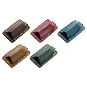 Leather Pen Sleeve with Clip Single Slot Pen Holder for Notebook Planner Journal