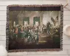 Constitutional Convention 100% Cotton Throw Blanket USA Woven Constitution Art