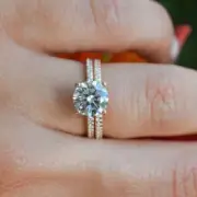 Round Solitaire Ring Set Gifted Ring Engagement Wedding Ring Set 925 Silver Ring