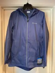 Columbia Womens Medium Switchback Lined Long Jacket Purple Water Resistant Hood