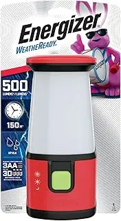 Energizer Camping Lantern Flashlight, Battery Powered LED Lanterns for Camping, Outdoors, Hurricane, Emergency Use, 500 Lumens Water Resistant Camping Light