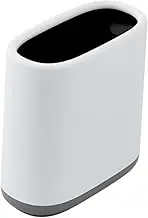 WeiLaiKeQi Trash Can Wastebasket Garbage Bin Floor Dustbin for Shop Under Desk Laundry Room, White Gray