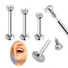 3X Set Multi Size Surgical Steel Lip Bar Labret Ring Monroe Tragus Stud Piercing
