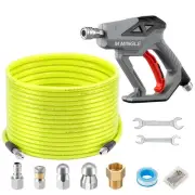 Sewer Jetter Kit for Pressure Washer 100 FT, Drain Cleaner Hose with Power Wa...