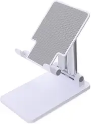 AUTSUPPL Foldable Phone Stand for Desktop Telescopic Tablet Holder with Viewing Angle Compact Design for Easy Storage for Streaming and Video Conferencing